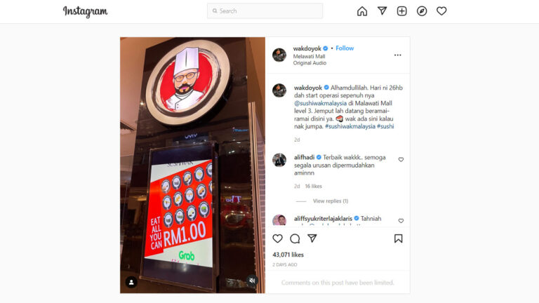 Foto Instagram @wakdoyok